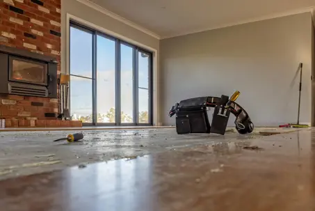home flooring being removed
